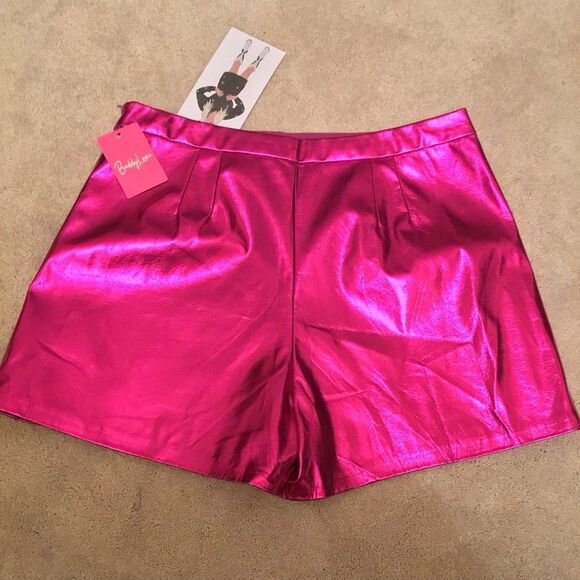 NWT Buddy Love x RAELYNN Metallic Purplish Pink Skorts - Picture 3 of 4